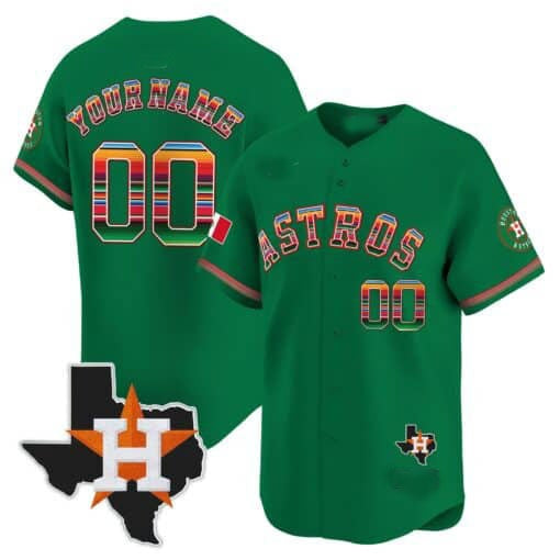 Custom Houston Astros Mexico Texas Patch Vapor Premier Limited Jersey ¨C Green HeidiMiller