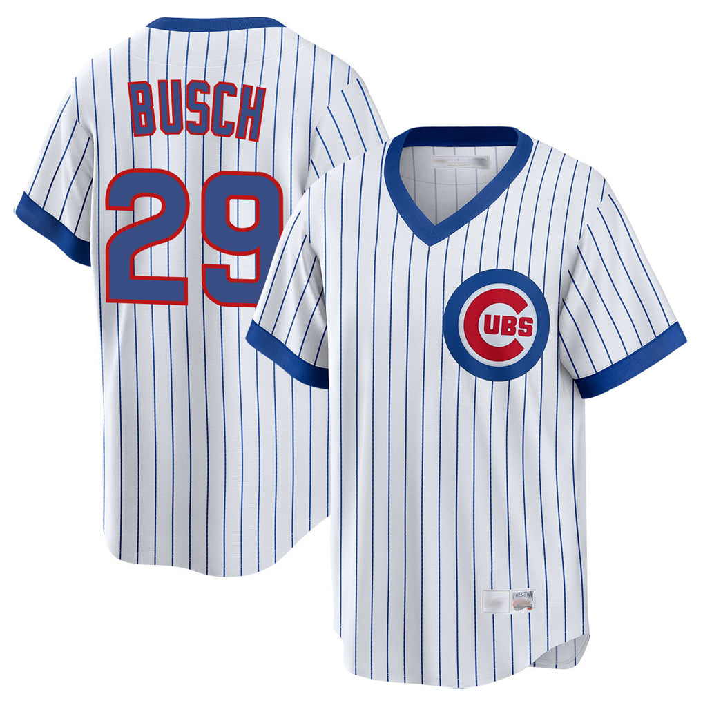 Chicago Cubs #29 Michael Busch Player White HeidiMiller T-shirt Cooperstown Collection Limited Stitched Jerseys