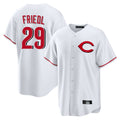 Cincinnati Reds #29 TJ Friedl Player White HeidiMiller Home Game Stitched Jerseys