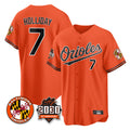 Baltimore Orioles #7 Jackson Holliday Player Orange HeidiMiller 30th Anniversary of 2131 Home Game Stitched Jerseys