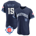 Chicago Cubs #15 Carson Kelly Player Navy HeidiMiller City Connect 150th Anniversary Limited Elite Home Stitched Jerseys