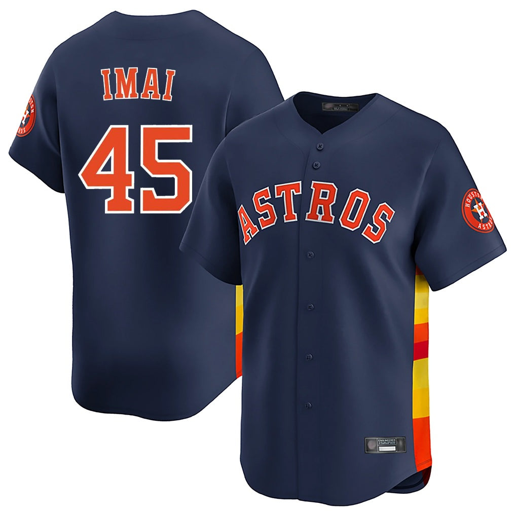 Houston Astros #45 Tatsuya Imai Player Navy HeidiMiller Home Limited Stitched Jerseys