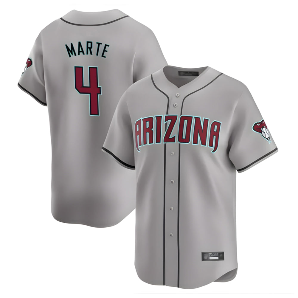 Arizona Diamondbacks #4 Ketel Marte Player Gray HeidiMiller Road Limited Home Game Stitched Jerseys