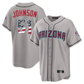 Arizona Diamondbacks #51 Randy Johnson Player Gray HeidiMiller USA 250 Fourth of July Home Game Stitched Jerseys