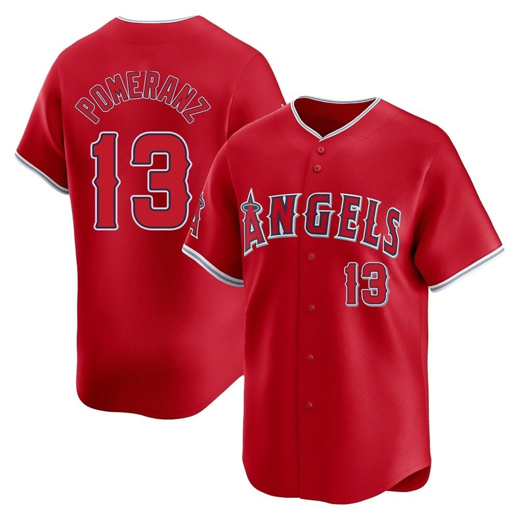 Los Angeles Angels #13 Drew Pomeranz Player Red HeidiMiller Home Limited Stitched Jerseys