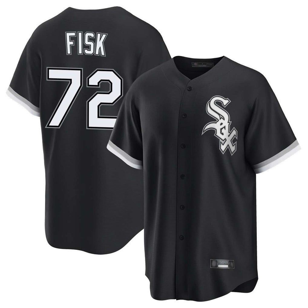 Chicago White Sox #72 Carlton Fisk Player Black HeidiMiller Home Game Stitched Jerseys