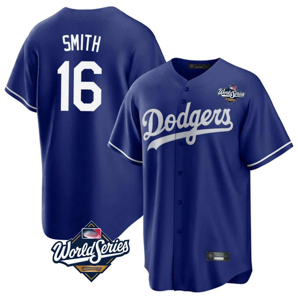 Los Angeles Dodgers #16 Will Smith Player Royal HeidiMiller World Series Game Stitched Jerseys