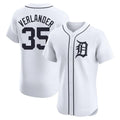 Detroit Tigers #35 Justin Verlander Player White HeidiMiller Limited Elite Home Stitched Jerseys