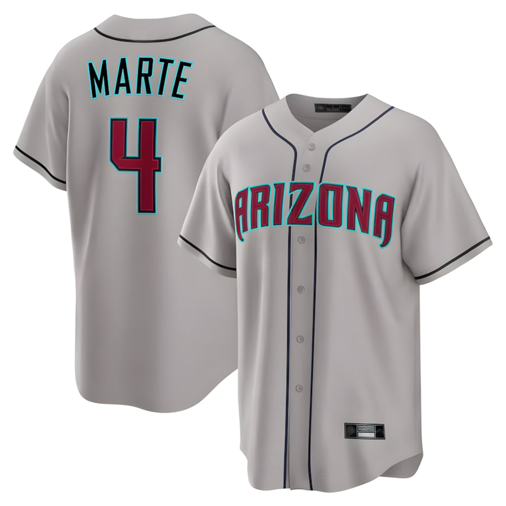 Arizona Diamondbacks #4 Ketel Marte Player Gray HeidiMiller Road Home Game Stitched Jerseys