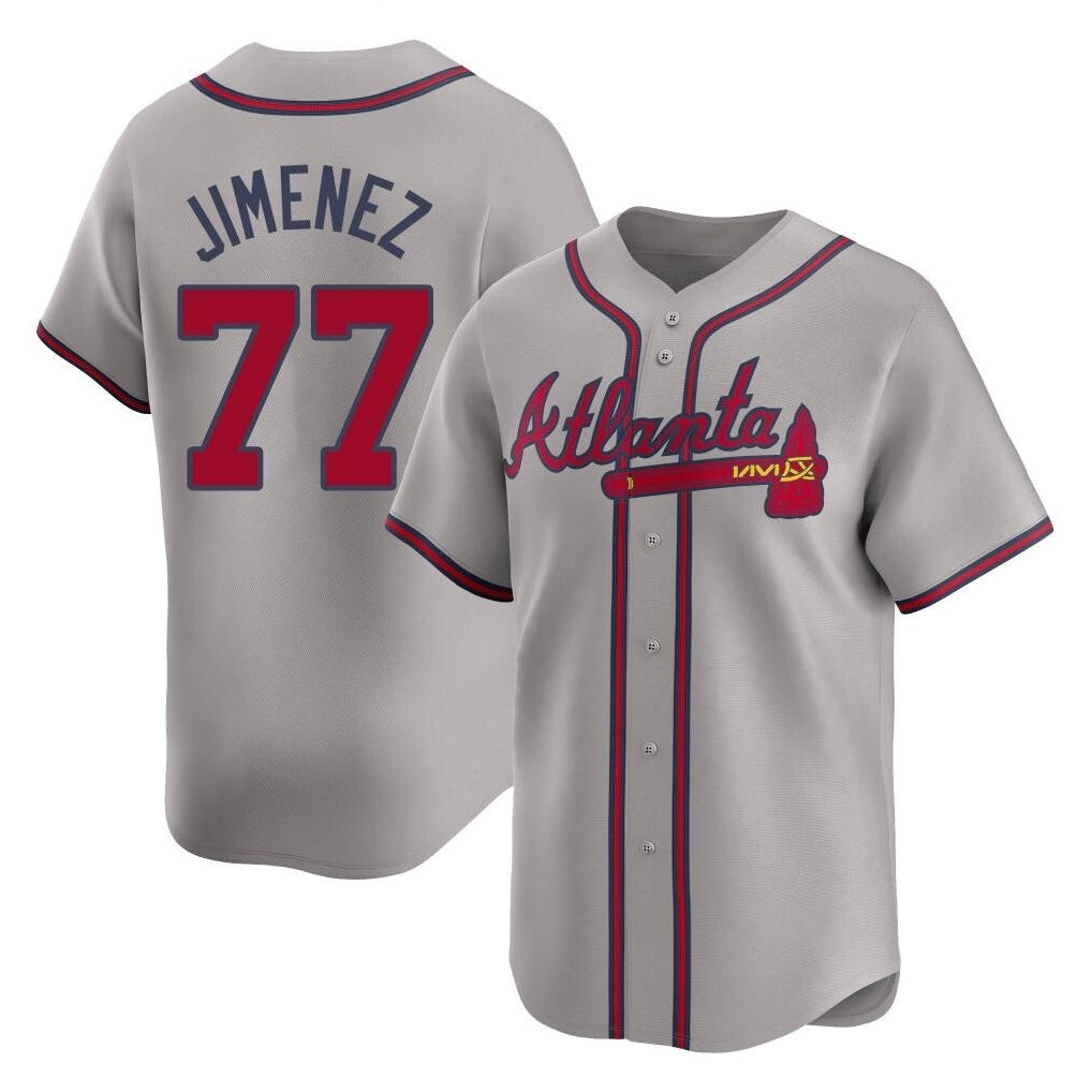 Atlanta Braves #77 Joe Jimenez Player Gray HeidiMiller Limited Home Game Stitched Jerseys