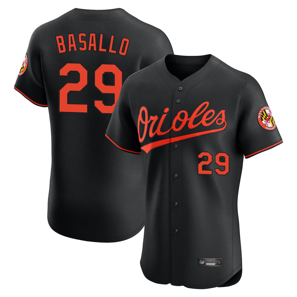 Baltimore Orioles #29 Samuel Basallo Player Black HeidiMiller Limited Elite Home Game Stitched Jerseys