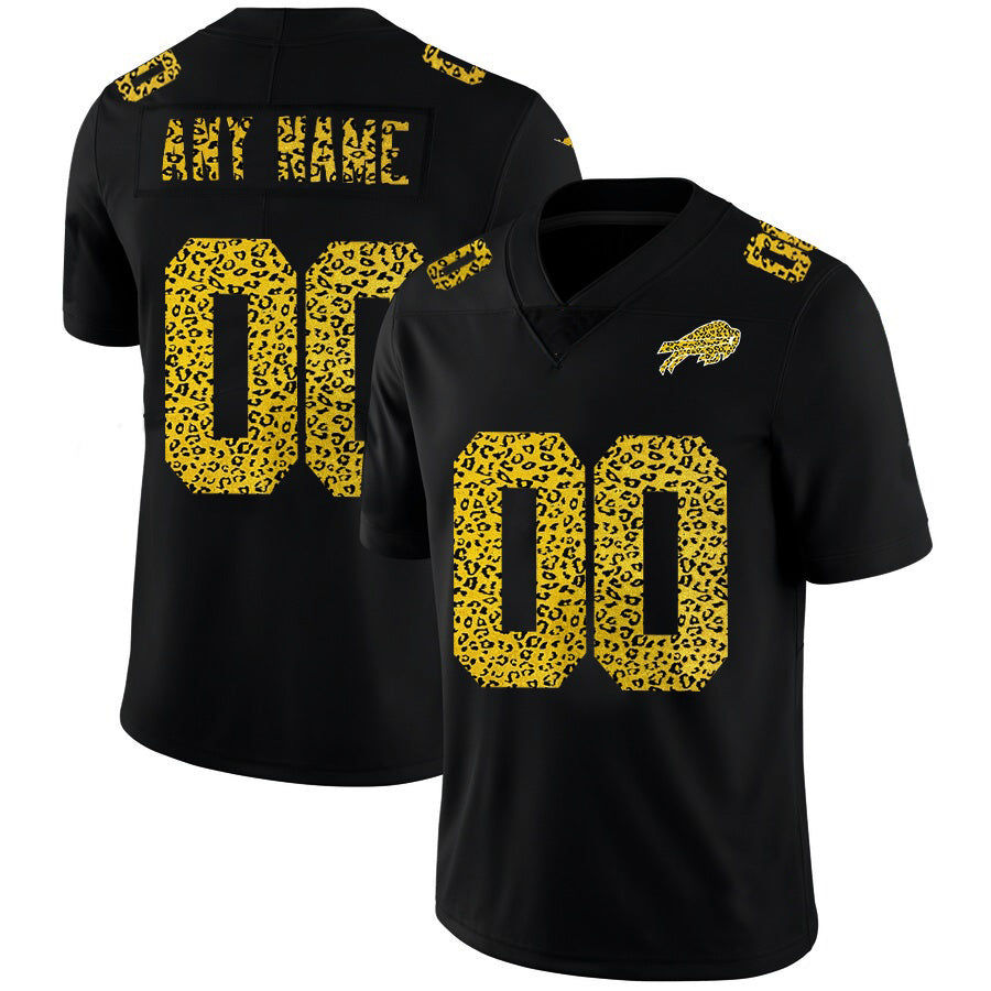 Custom B.Bills Black HeidiMiller Leopard Print Fashion Vapor Limited Jersey