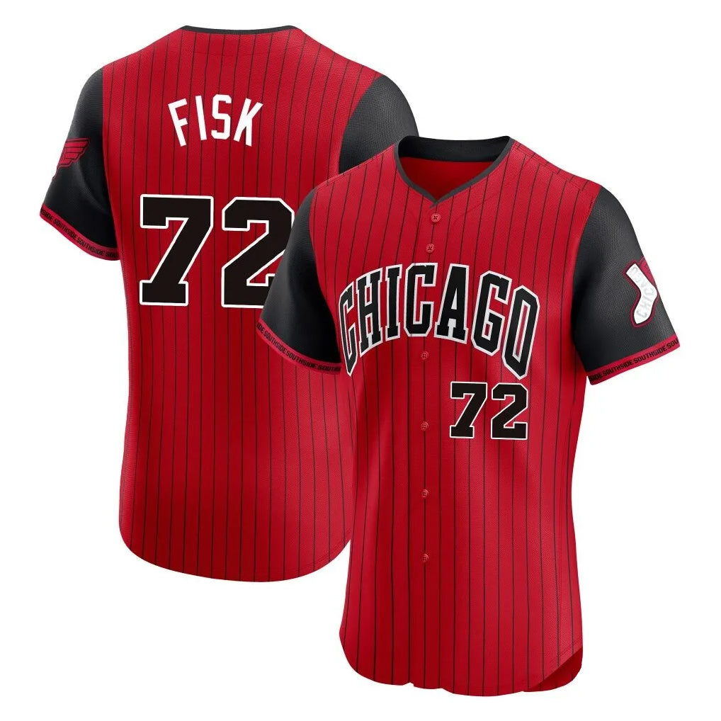 Chicago White Sox #72 Carlton Fisk Player Red HeidiMiller City Connect Limited Elite Home Stitched Jerseys