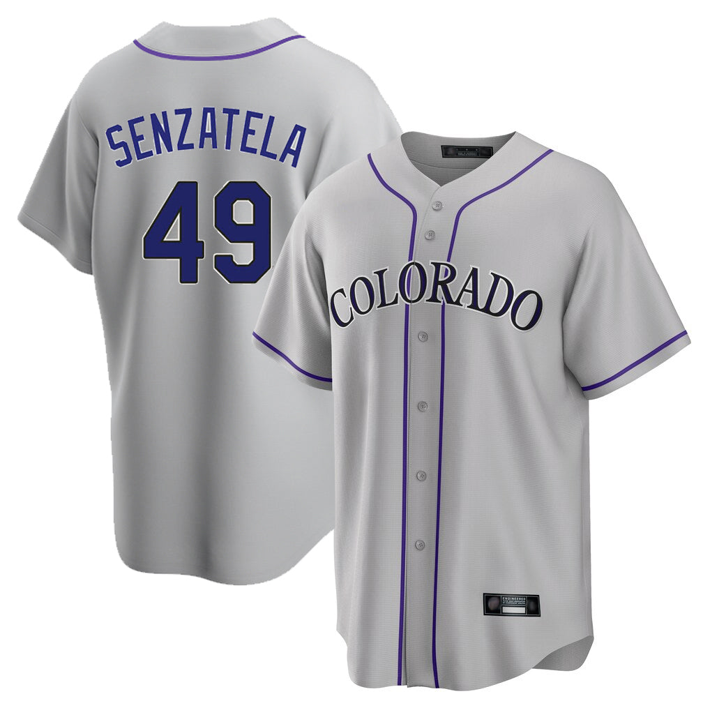 Colorado Rockies #49 Antonio Senzatela Player Gray HeidiMiller Game Home Stitched Jerseys