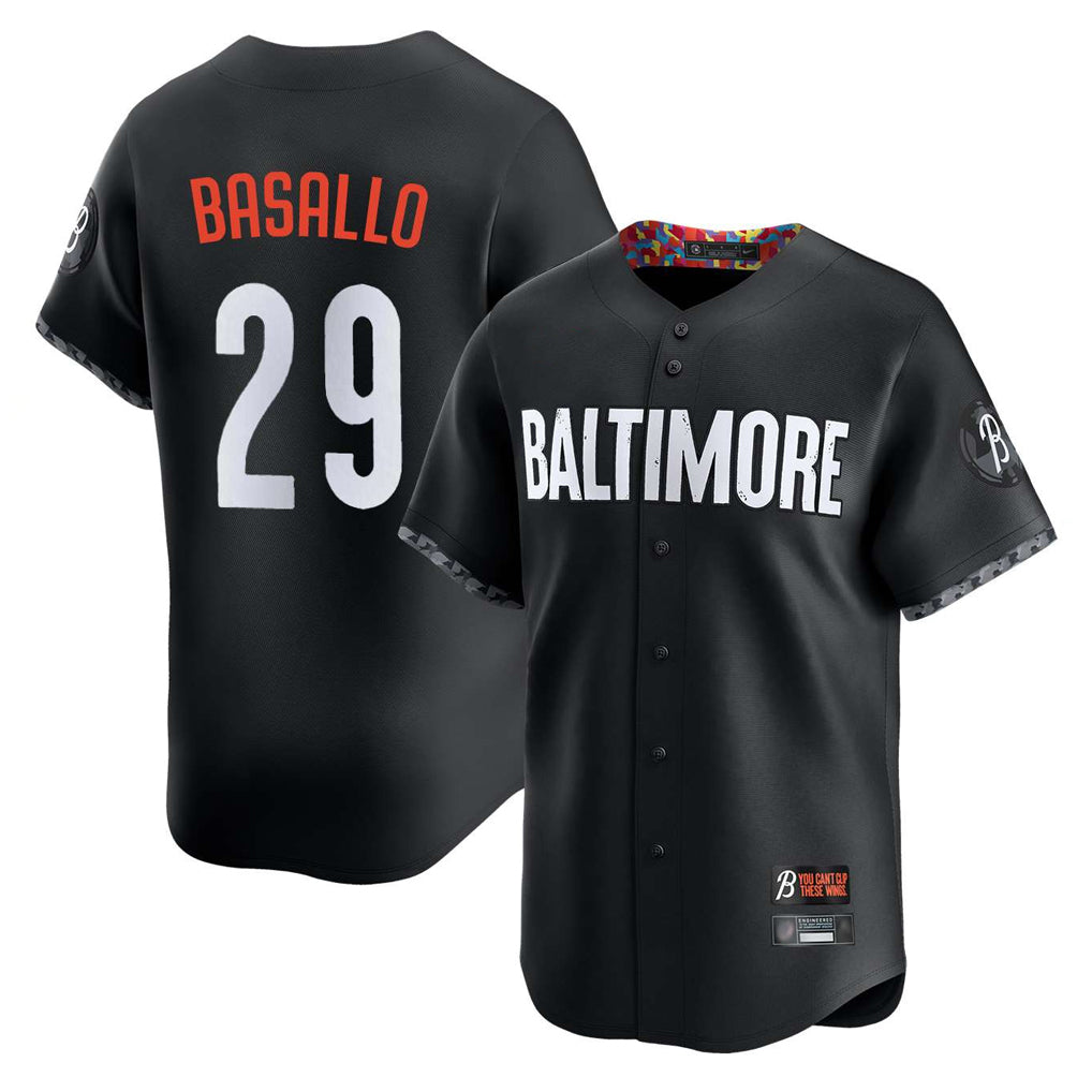 Baltimore Orioles #29 Samuel Basallo Player Black HeidiMiller City Connect Limited Home Game Stitched Jerseys