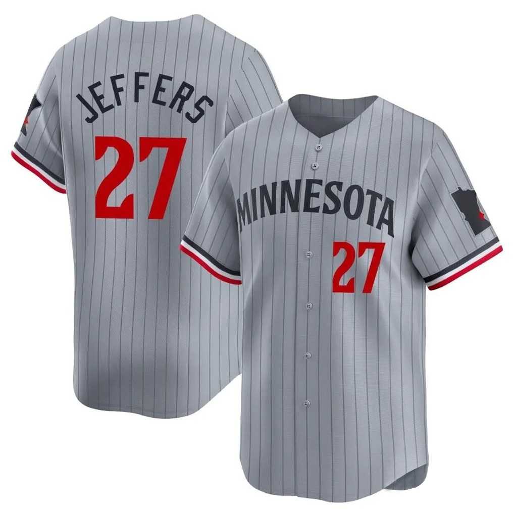 Minnesota Twins #27 Ryan Jeffers Player Gray HeidiMiller Home Limited Stitched Jerseys