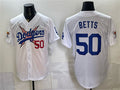 Los Angeles Dodgers x One Piece #50 Mookie Betts White HeidiMiller Vapor Premier Limited Stitched Jersey