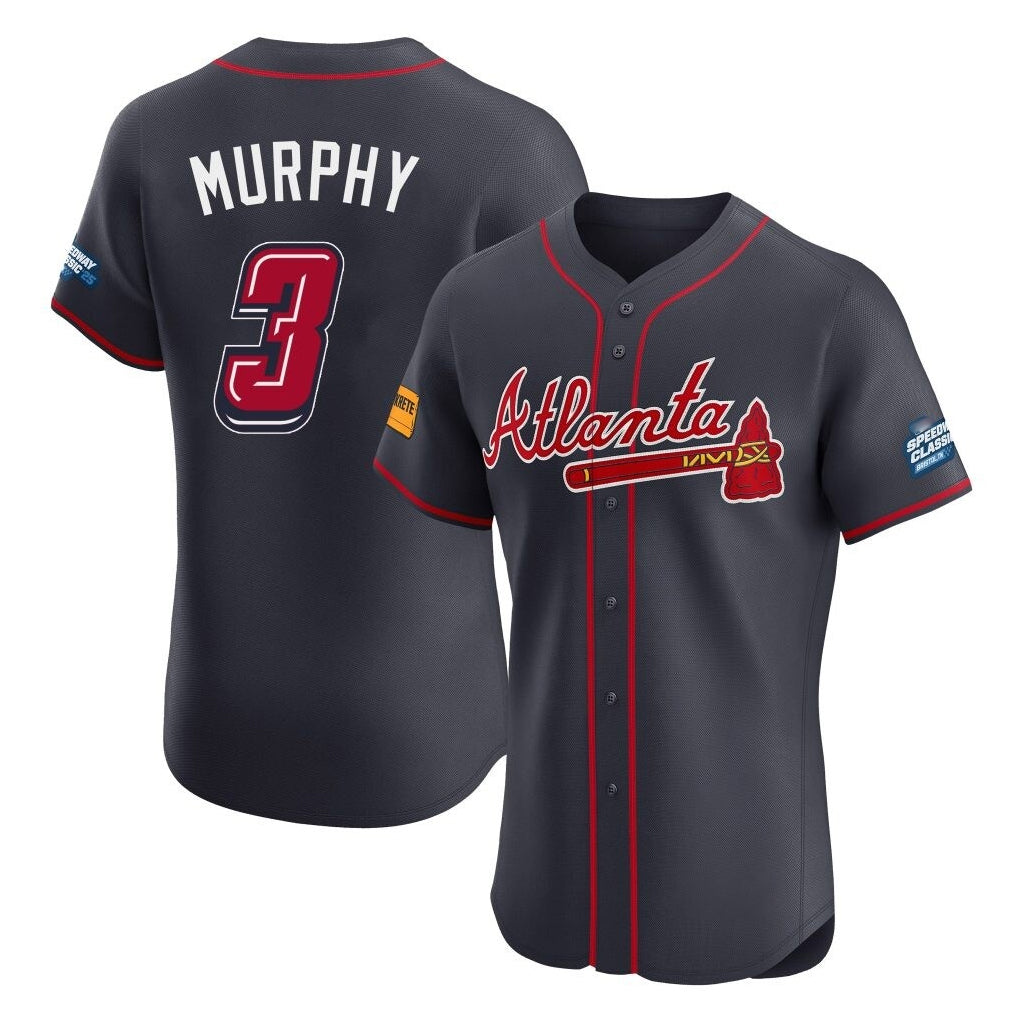 Atlanta Braves #3 Dale Murphy Player Navy HeidiMiller 2025 Speedway Classic Limited Elite Home Game Stitched Jerseys