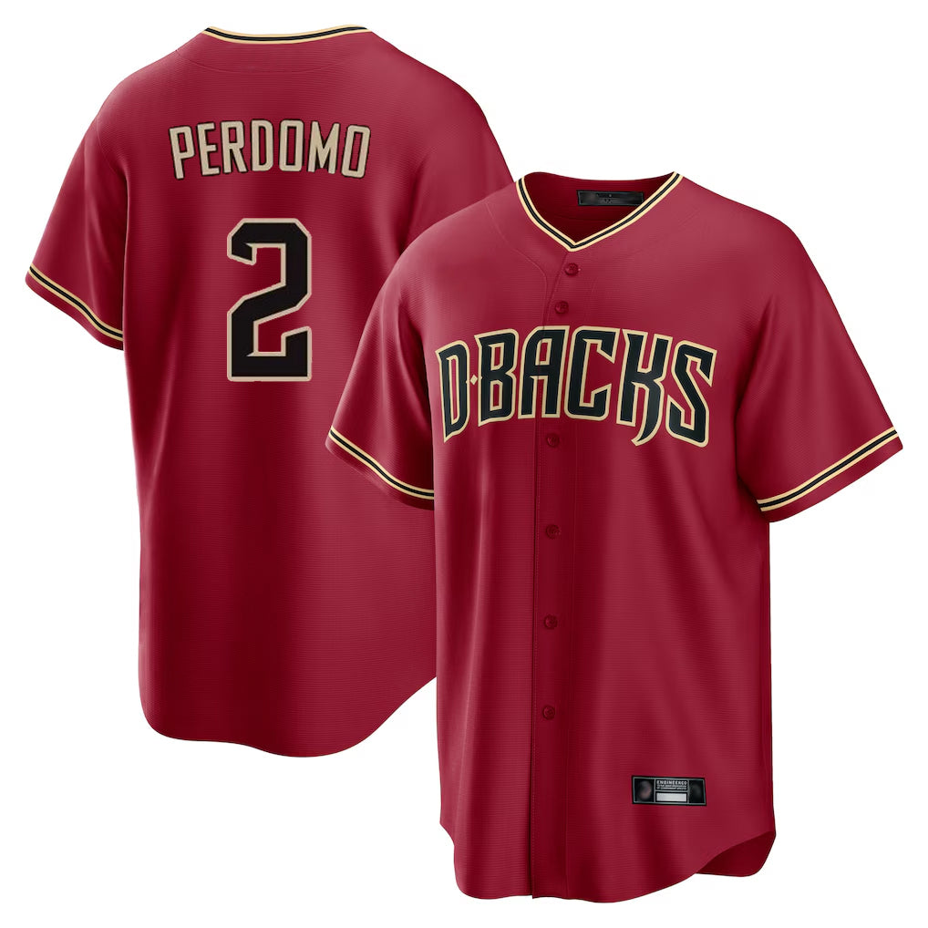 Arizona Diamondbacks #2 Geraldo Perdomo Player Red HeidiMiller Home Game Stitched Jerseys