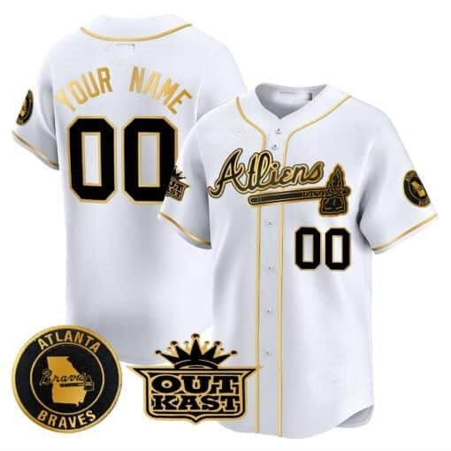 Custom Atlanta Braves Atliens Vapor Premier Limited Jersey ¨C White HeidiMiller