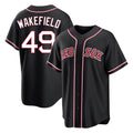 Boston Red Sox #49 Tim Wakefield Player Black HeidiMiller Out Home Game Stitched Jerseys