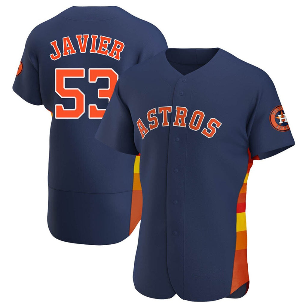 Houston Astros #53 Cristian Javier Player Navy HeidiMiller Home Limited Elite Stitched Jerseys