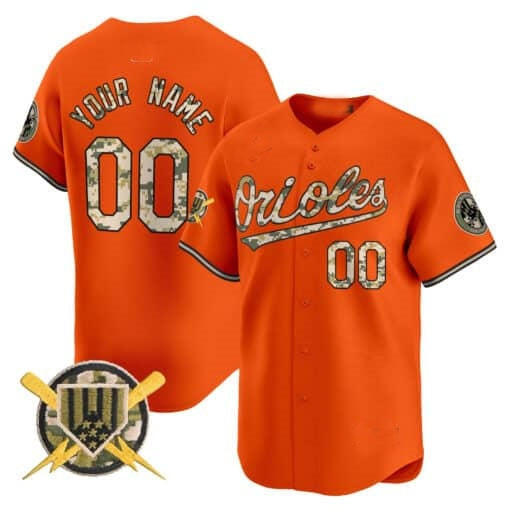 Custom Baltimore Orioles Armed Forces Day Vapor Premier Limited Jersey ¨C Orange HeidiMiller