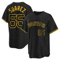 Boston Red Sox #55 Ranger Suarez Player Black HeidiMiller Snake Skin City Home Game Stitched Jerseys