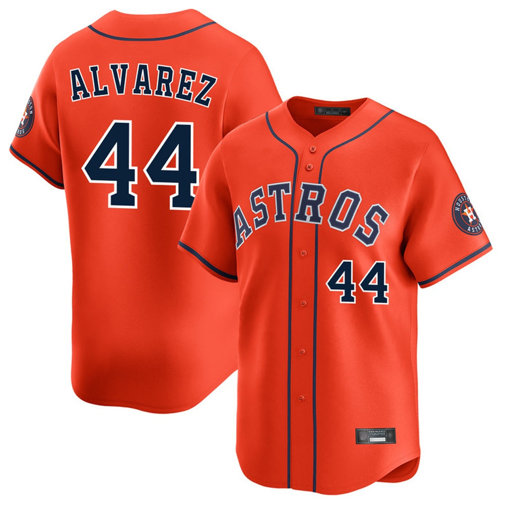 Houston Astros #44 Yordan Alvarez Player Orange HeidiMiller Home Limited Stitched Jerseys