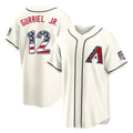 Arizona Diamondbacks #12 Lourdes Gurriel Jr Player Cream HeidiMiller USA 250 Fourth of July Home Game Stitched Jerseys