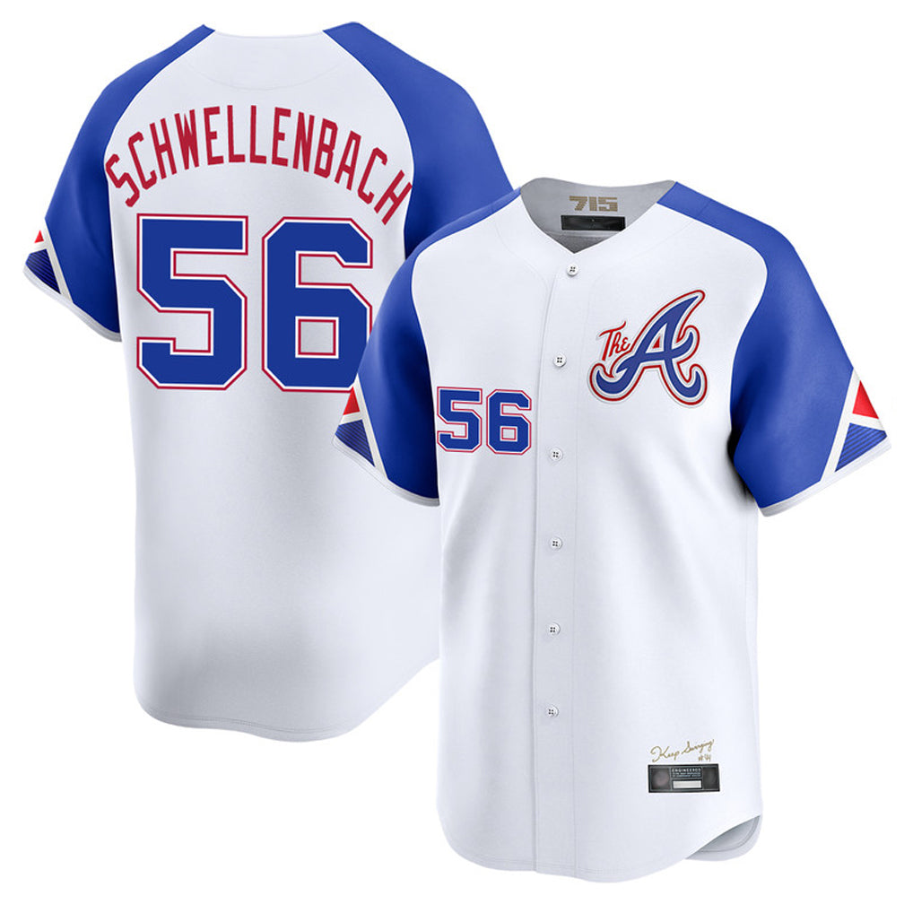 Atlanta Braves #56 Spencer Schwellenbach Player White HeidiMiller City Connect Limited Home Game Stitched Jerseys