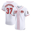 Cincinnati Reds #37 Tyler Stephenson Player White HeidiMiller Limited Elite Home Stitched Jerseys
