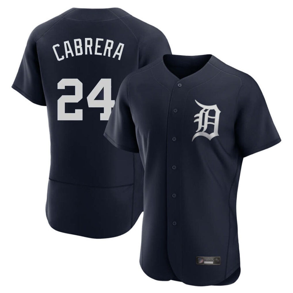 Detroit Tigers #24 Miguel Cabrera Player Navy HeidiMiller Limited Elite Home Stitched Jerseys