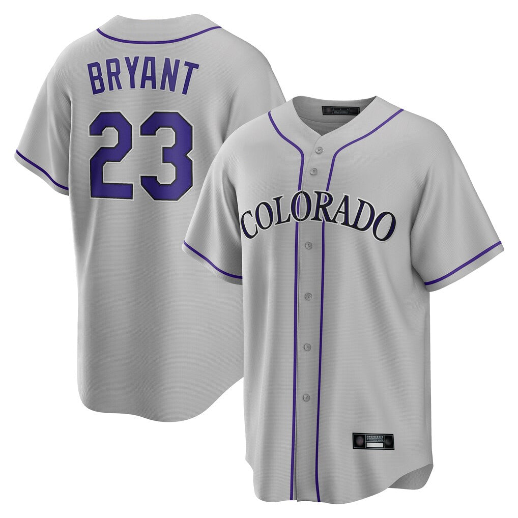 Colorado Rockies #23 Kris Bryant Player Gray HeidiMiller Game Home Stitched Jerseys
