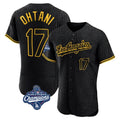 Los Angeles Dodgers #17 Shohei Ohtani Player Black HeidiMiller World Series Meet Snake Skin City Limited Elite Home Stitched Jerseys