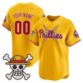 Custom Philadelphia Phillies x One Piece Gold HeidiMiller Vapor Premier Limited Jersey - Stitched
