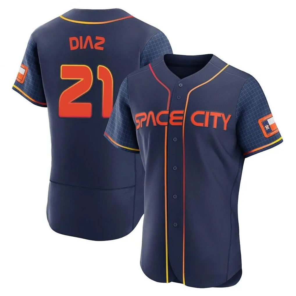 Houston Astros #21 Yainer Diaz Player Navy HeidiMiller City Connect Limited Elite Home Stitched Jerseys