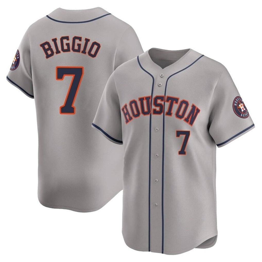 Houston Astros #7 Craig Biggio Player Gray HeidiMiller Home Limited Stitched Jerseys