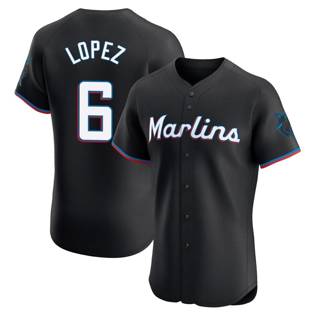 Miami Marlins #6 Otto Lopez Player Black HeidiMiller Vapor Home Limited Elite Stitched Jerseys