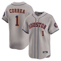 Houston Astros #1 Carlos Correa Player Gray HeidiMiller Home Limited Stitched Jerseys