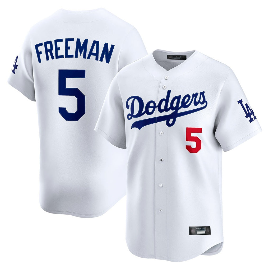 Los Angeles Dodgers #5 Freddie Freeman Player White HeidiMiller Limited Home Stitched Jerseys