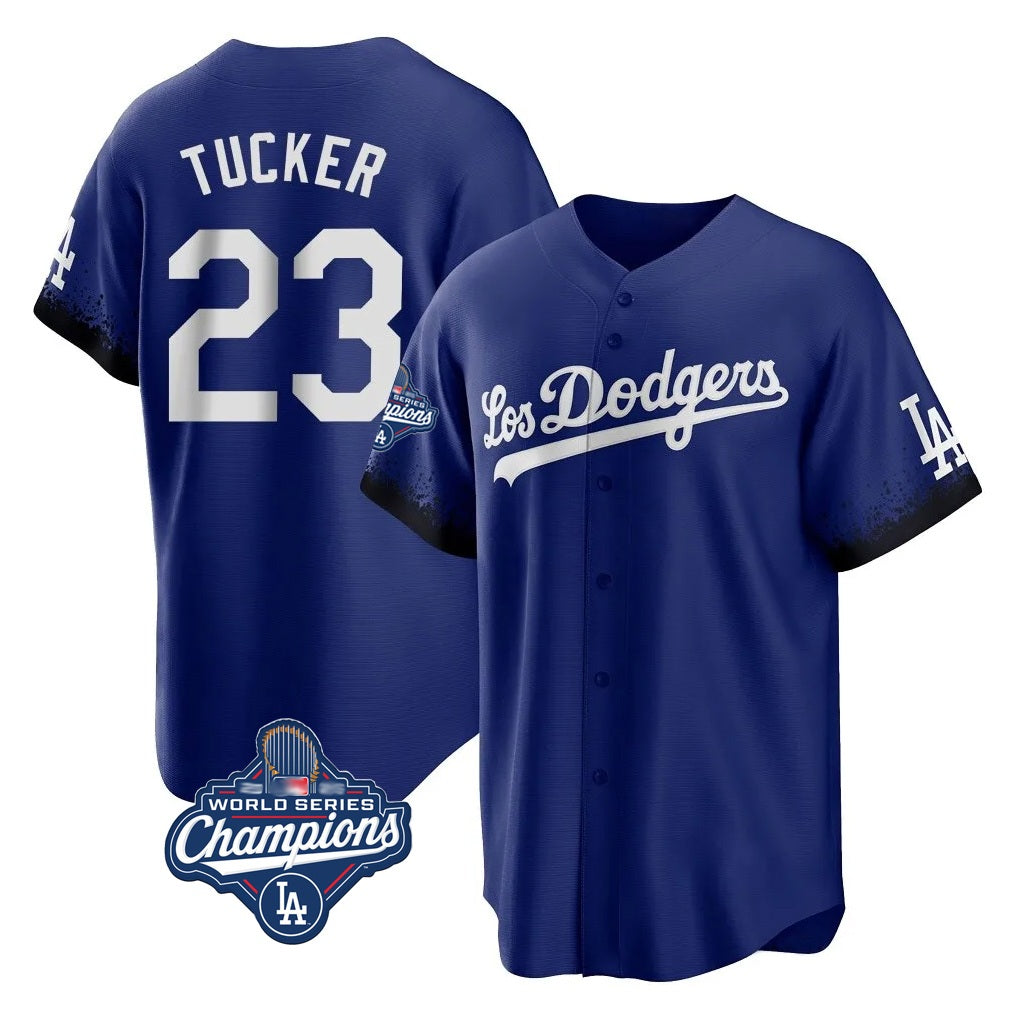 Los Angeles Dodgers #23 Kyle Tucker Player Royal HeidiMiller World Series Meet City Connect Home Game Stitched Jerseys