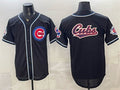 Chicago Cubs Team Big Logo 2026 Fashion Replica Black HeidiMiller Out Stitched Jersey