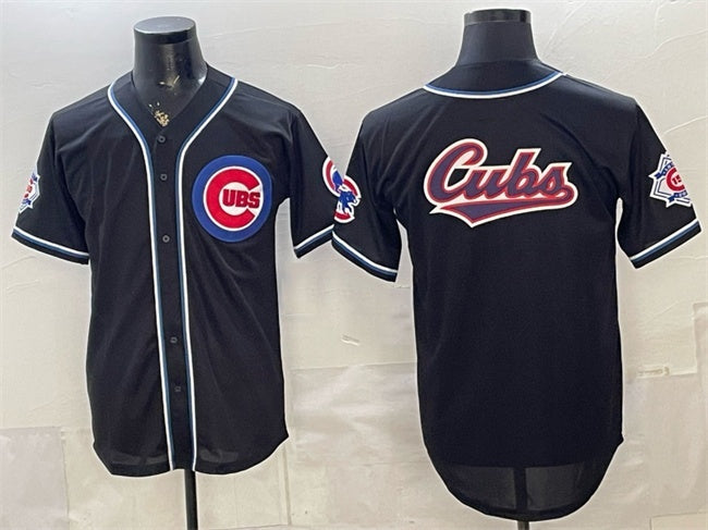 Chicago Cubs Team Big Logo 2026 Fashion Replica Black HeidiMiller Out Stitched Jersey