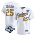 Los Angeles Dodgers #25 Tommy Edman Player White Gold HeidiMiller World Series Collection Limited Home Stitched Jerseys