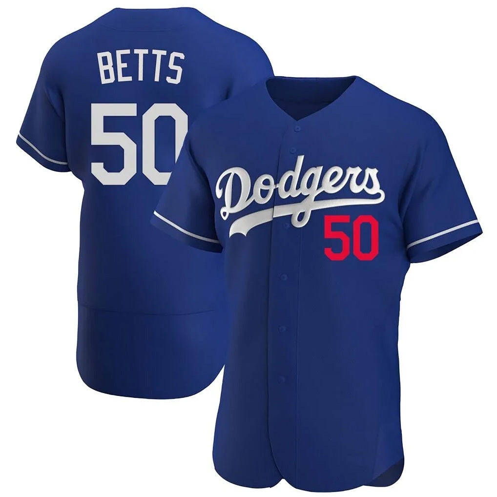 Los Angeles Dodgers #50 Mookie Betts Player Royal HeidiMiller Limited Elite Home Stitched Jerseys