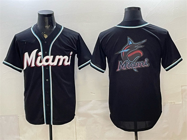 Miami Marlins Team Big Logo 2026 Fashion Replica Black HeidiMiller Out Stitched Jersey