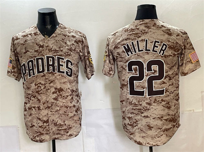 San Diego Padres #22 Mason Miller Tan HeidiMiller Camo Cool Base Stitched Jersey