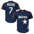Houston Astros #7 Craig Biggio Player Navy HeidiMiller Mitchell & Ness Cooperstown Mesh Limited Stitched Jerseys