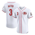 Cincinnati Reds #3 Ke'Bryan Hayes Player White HeidiMiller Limited Elite Home Stitched Jerseys